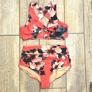 Albion Aussie Top Knot swim top and high rise bottoms Small and Medium